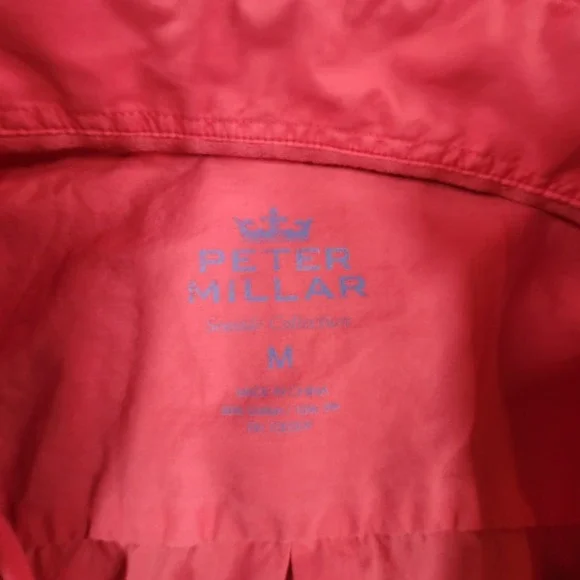 Peter Millar Seaside Collection Button Shirt M Pink Silk Blend Short Sleeve - Picture 2 of 8